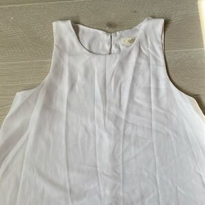White Tank Dress Sheer Fabric Medium